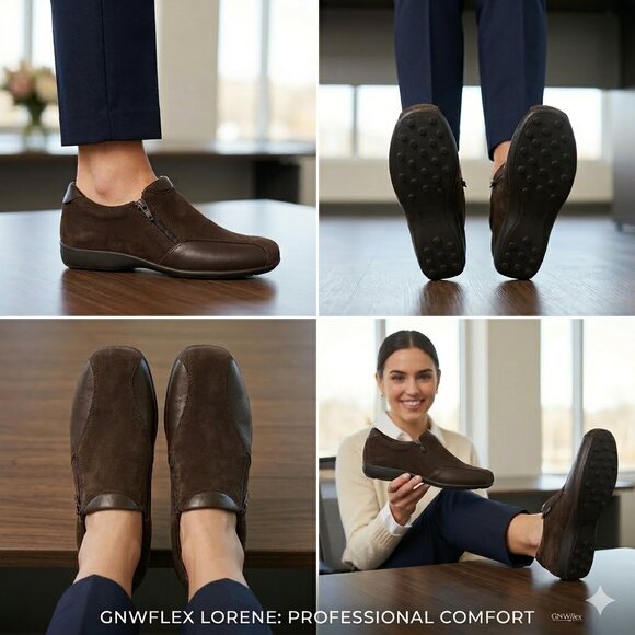 GNW Shoes - NEW GNWflex Lorene Women’s Brown Suede & Leather Slip-On Loafers | Size 6